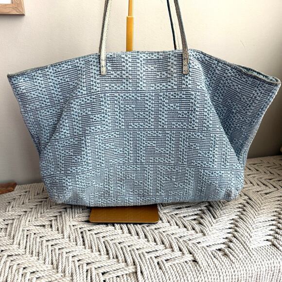 Fendi Denim Logo Tote - Picture 1 of 9